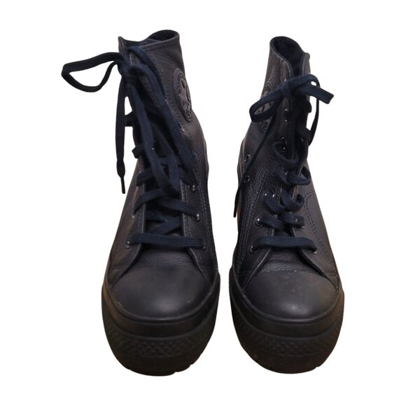 CONVERSE Chuck 70 De Luxe Leather Chunky Heel Lace Up Sneaker Boots Womens 6.5 - Picture 5 of 11